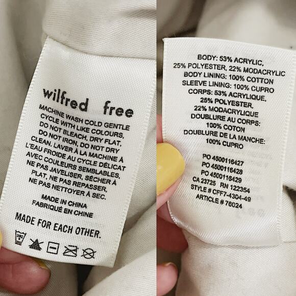 ARITZIA Wilfred Fuzzy Oracle Oversized Jacket in Off White SZ:XS - Picture 9 of 9